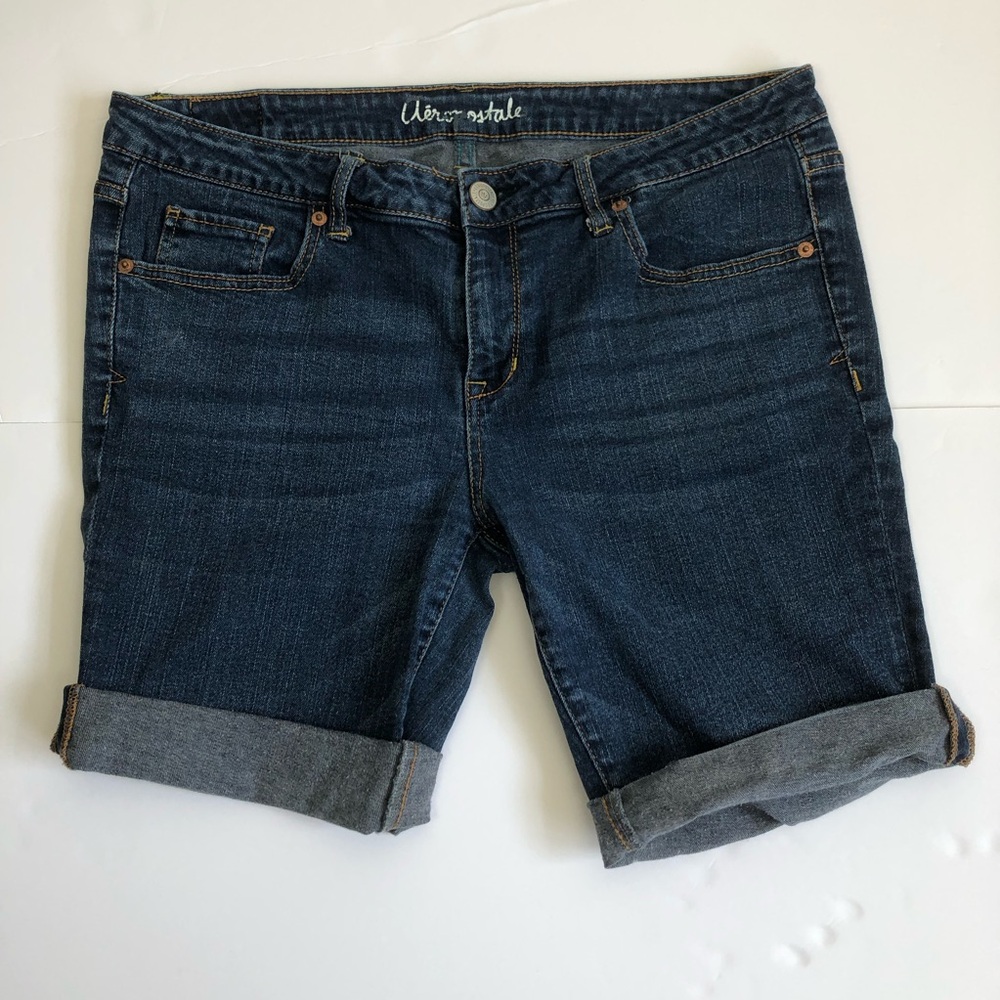 Aeropostale Women's Denim Bermuda Shorts - Blue Size 14